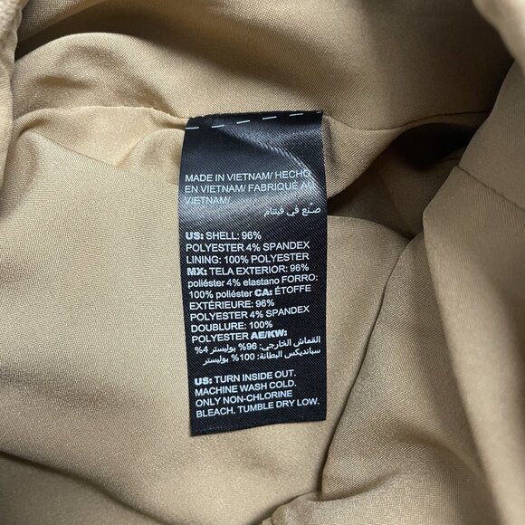 WHBM SKIRT FAUX SUEDE MINI CAMEL TAN SIZE 2 NEUTRAL CAPSULE WESTERN LINED NEW - Picture 5 of 7